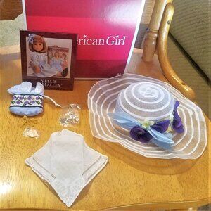 American Girl Doll 18" Doll 2009 Nellie Accessories hat cross necklace coin NEW!